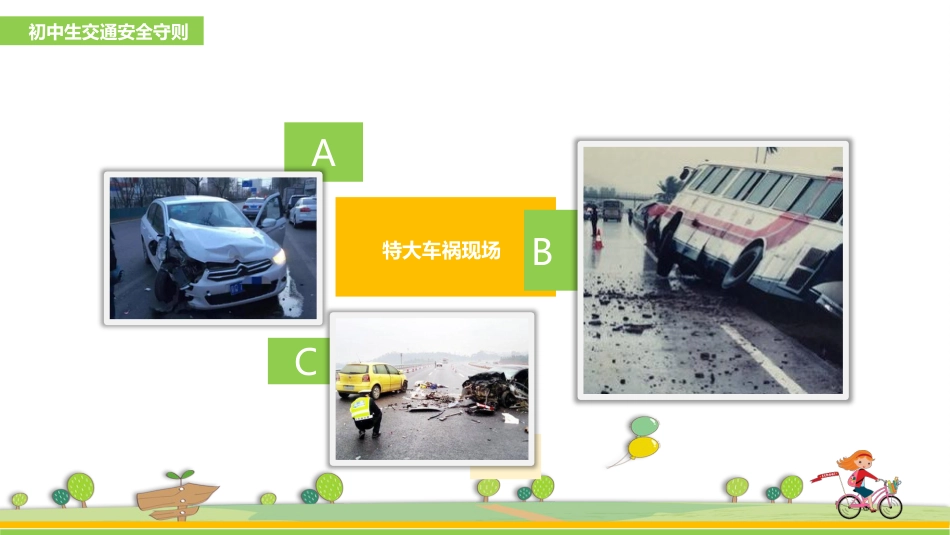 初中生交通安全主题班会课件:学生交通安全_第6页