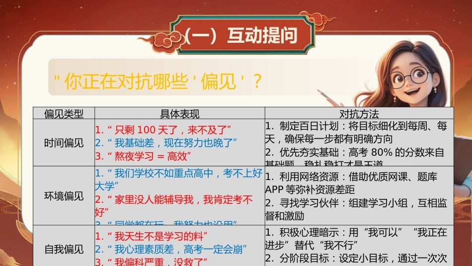 百日鏖战终破浪,青春无畏向朝阳:高考百日冲刺誓师主题班会_第9页