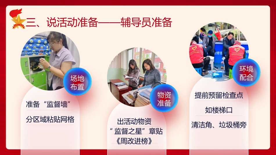 少先队辅导员技能大赛活动课说课(红领巾监督岗,小行动大成长)_第8页