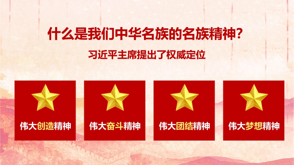 【民族精神】【通用】主题班会:弘扬伟大名族精神新内涵_第4页