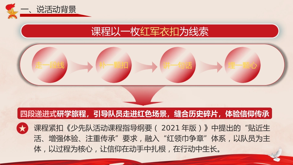 【小学】少先队辅导员活动课获奖PPT:一枚纽扣的红色记忆_第4页