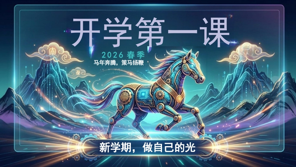 【通用】2026春季开学第一课:马年奔腾,策马扬鞭,新学期,做自己的光_第1页