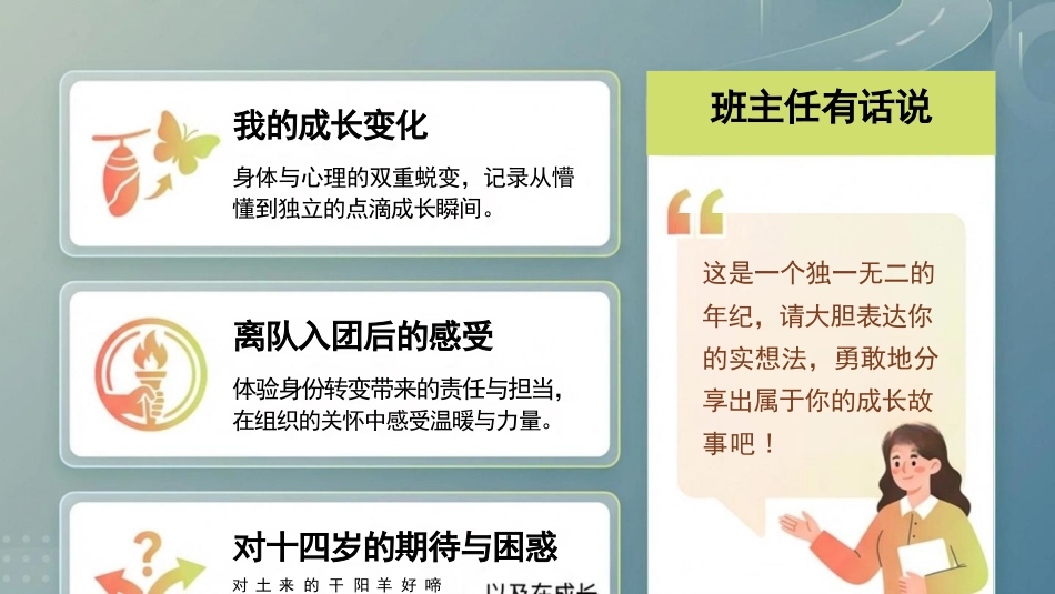 初中离队入团主题班会——青春起跑线——十四岁,我们该成为怎样的人_第6页