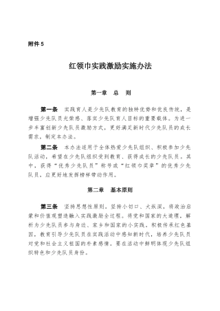 附件5：红领巾实践激励实施办法