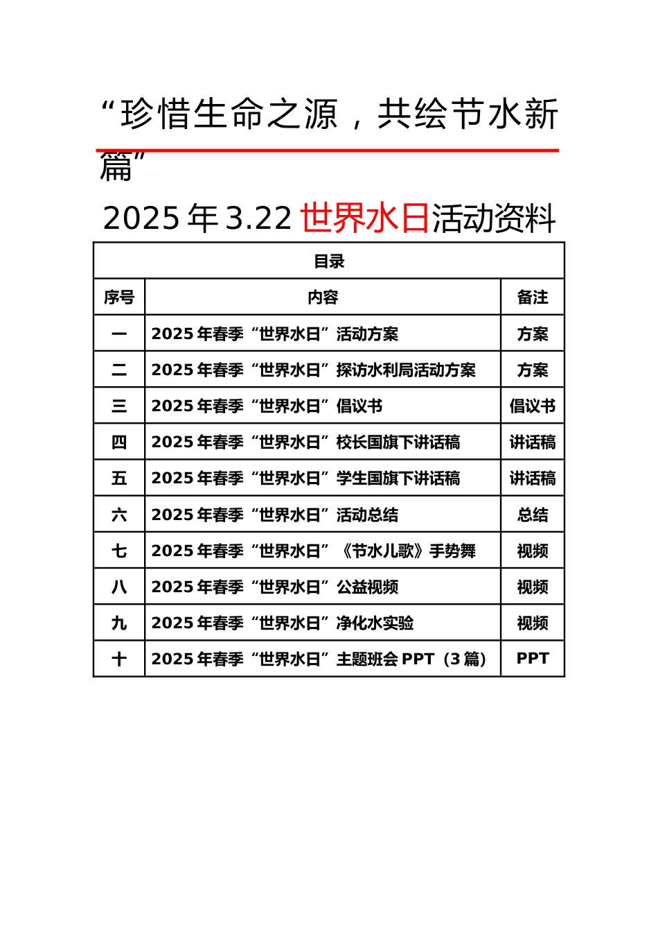 0.2025年春世界水日目录_第1页