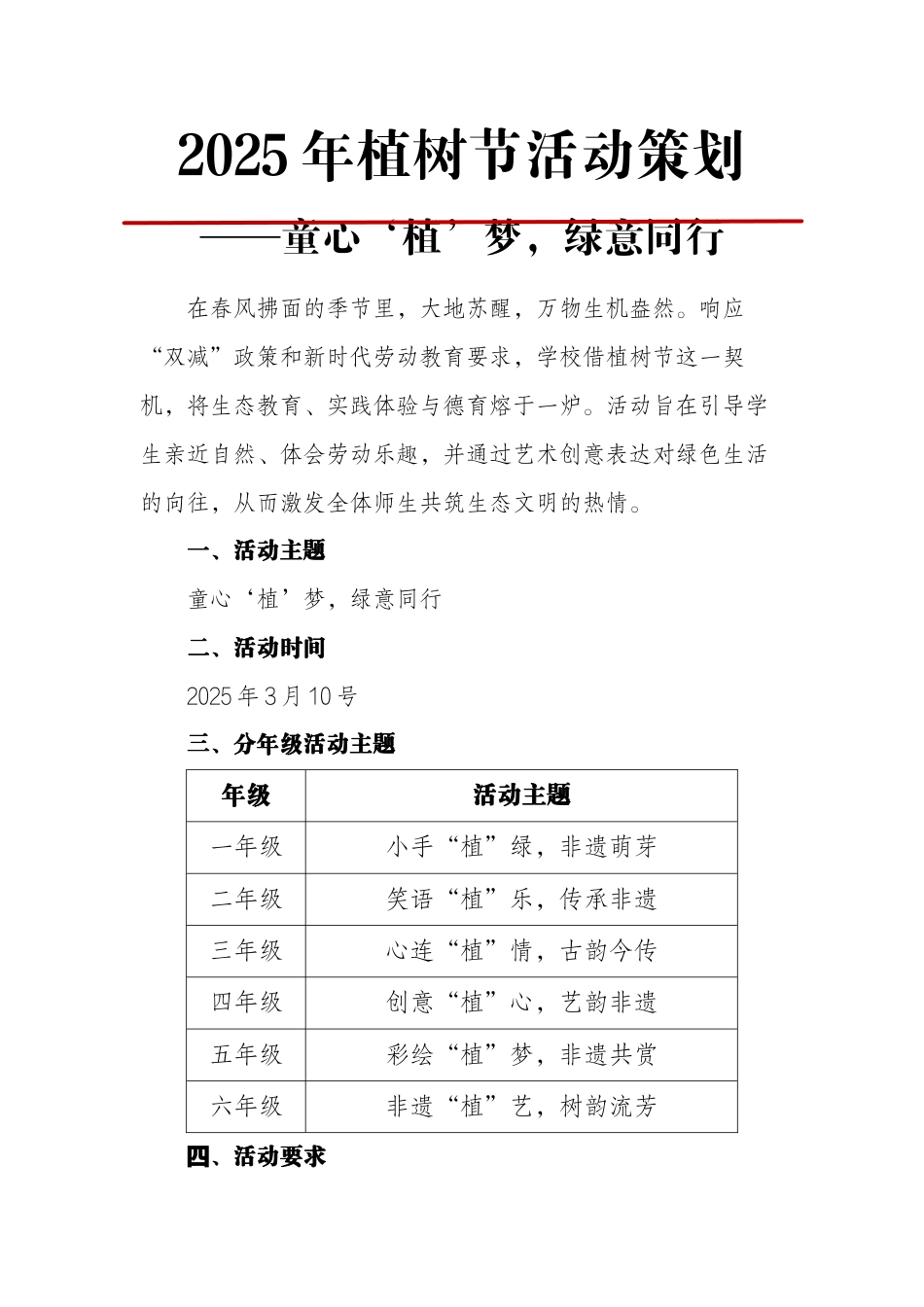 2025年植树节活动策划-童心‘植’梦,绿意同行_第1页
