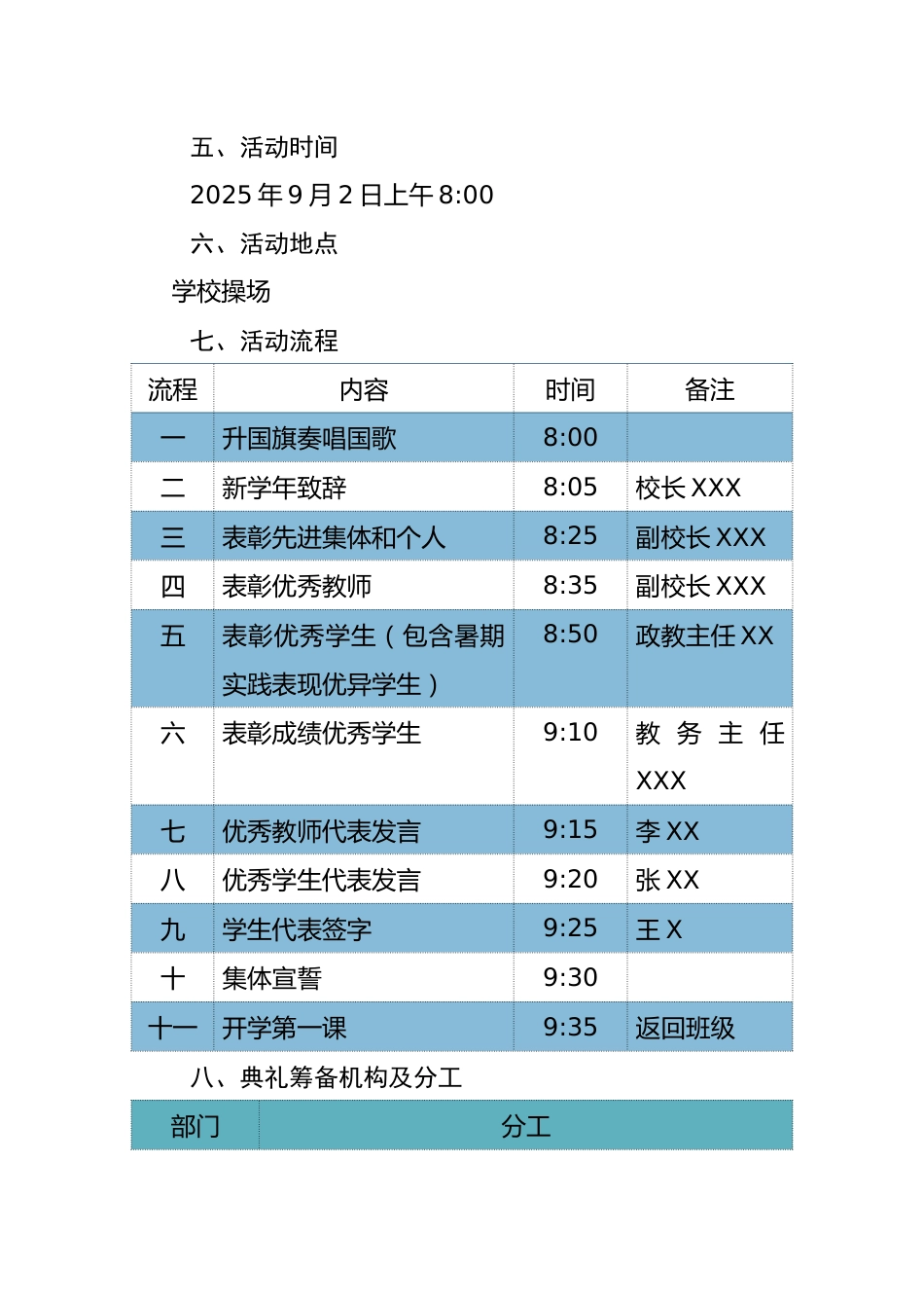 2025-2026年【秋季】【小学】第一学期开学典礼活动方案:踏浪前行风正劲,奋辑扬帆新启航_第2页
