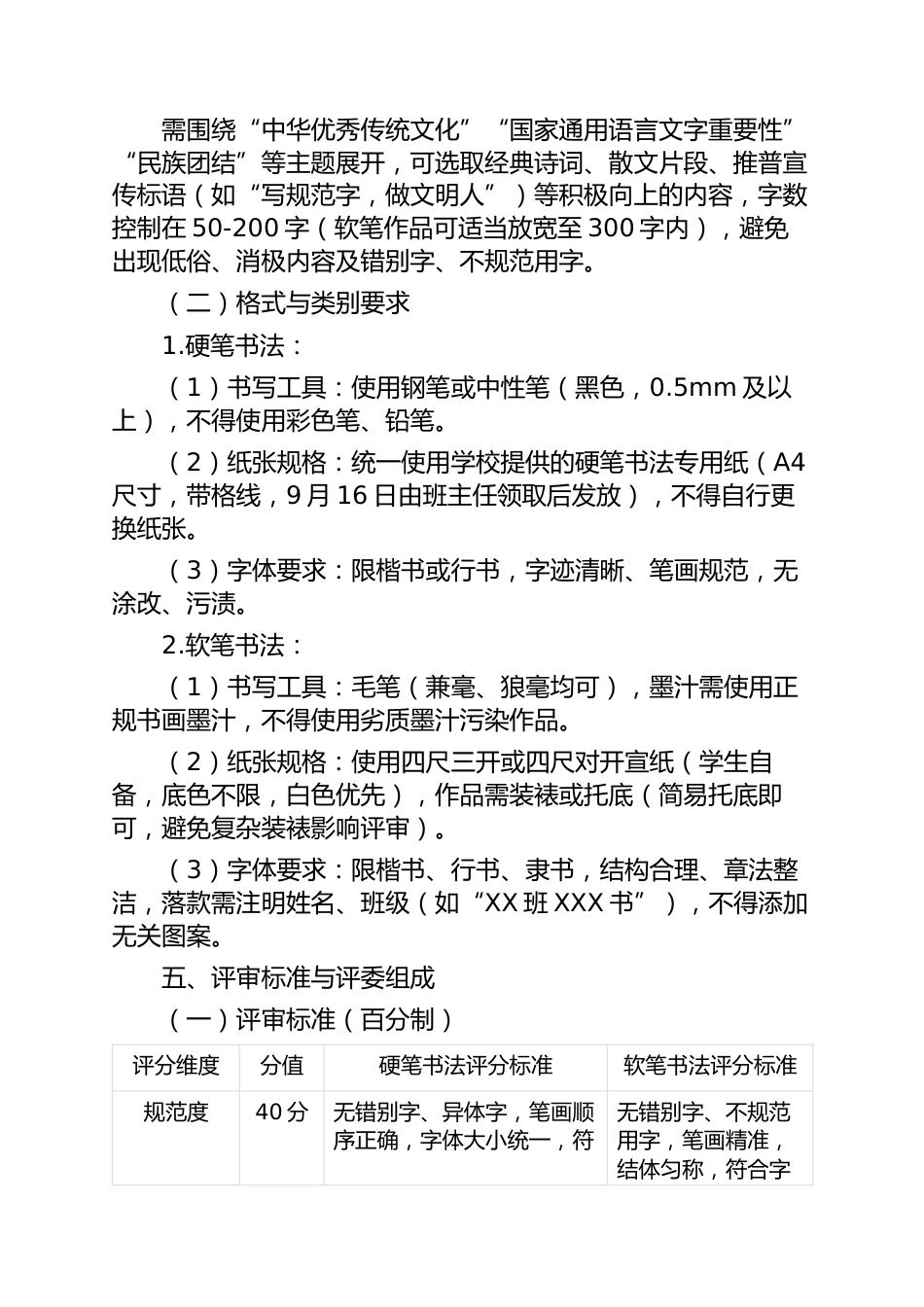 “规范书写・墨韵校园”——规范字书写大赛实施方案(中学)_第2页
