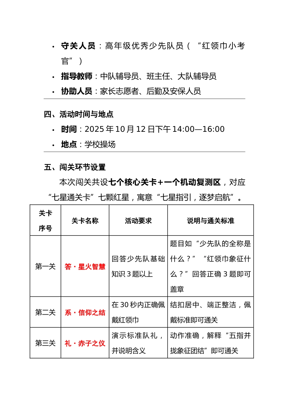 2025年建队日新队员入队闯关活动实施方案:星火启航·七星逐梦_第2页