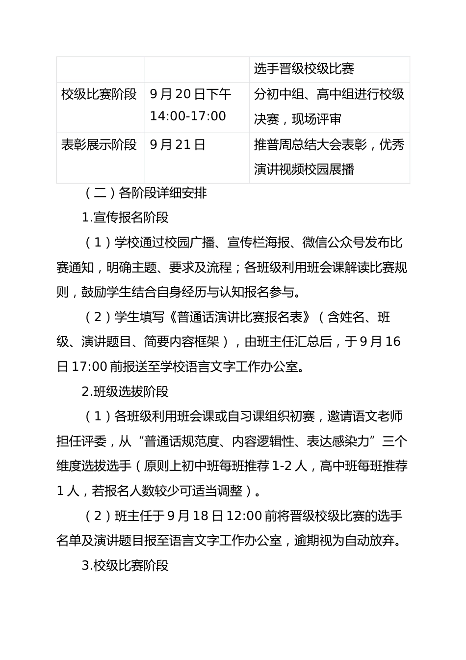 2025第28届推广普通话演讲比赛实施方案(中学):语通中华,言展芳华_第2页