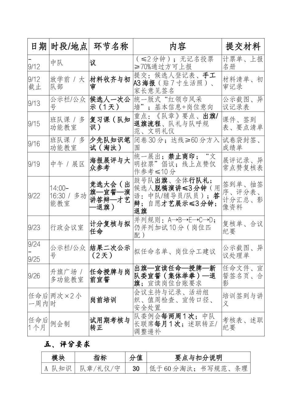 2025年大队委评选方案:小岗位托举大梦想 红领巾伴我共成长_第2页