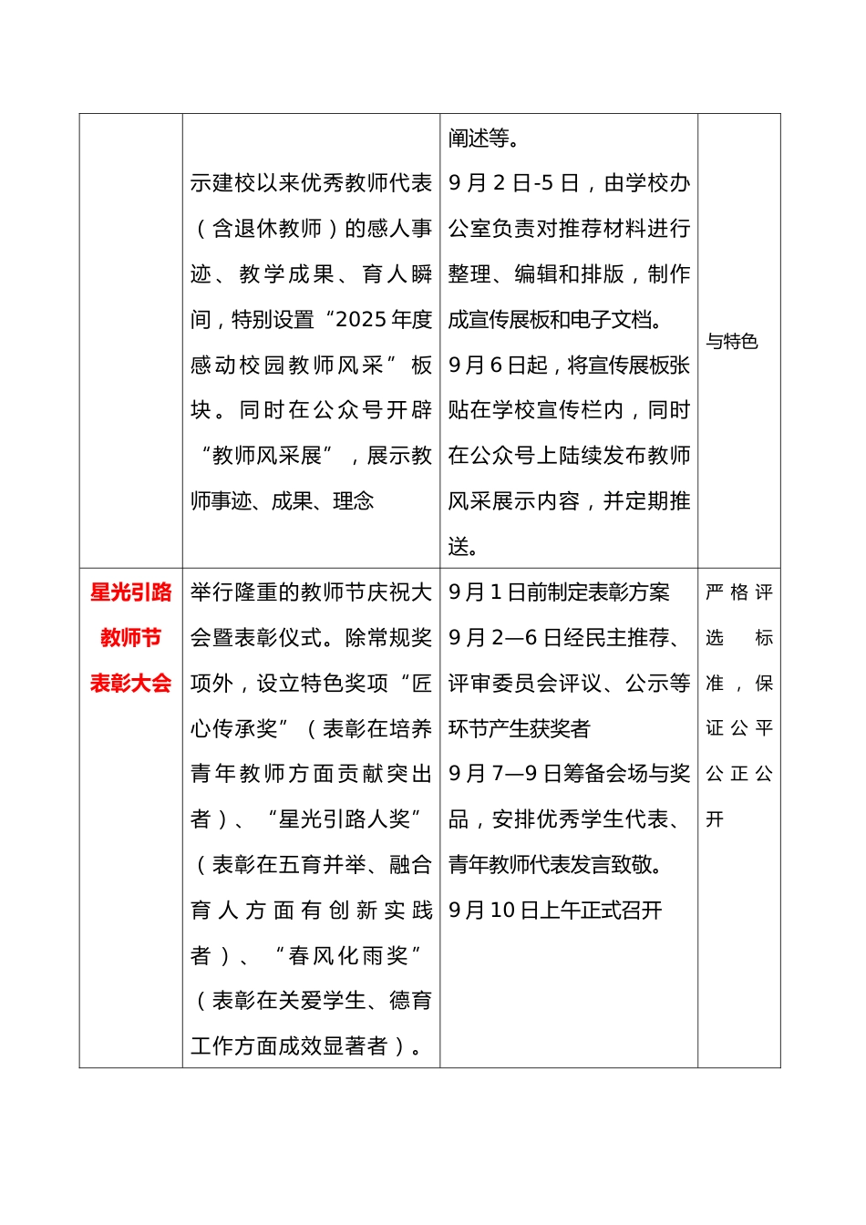 2025年庆祝第41个教师节活动实施方案:星光引路,爱育芳华_第3页