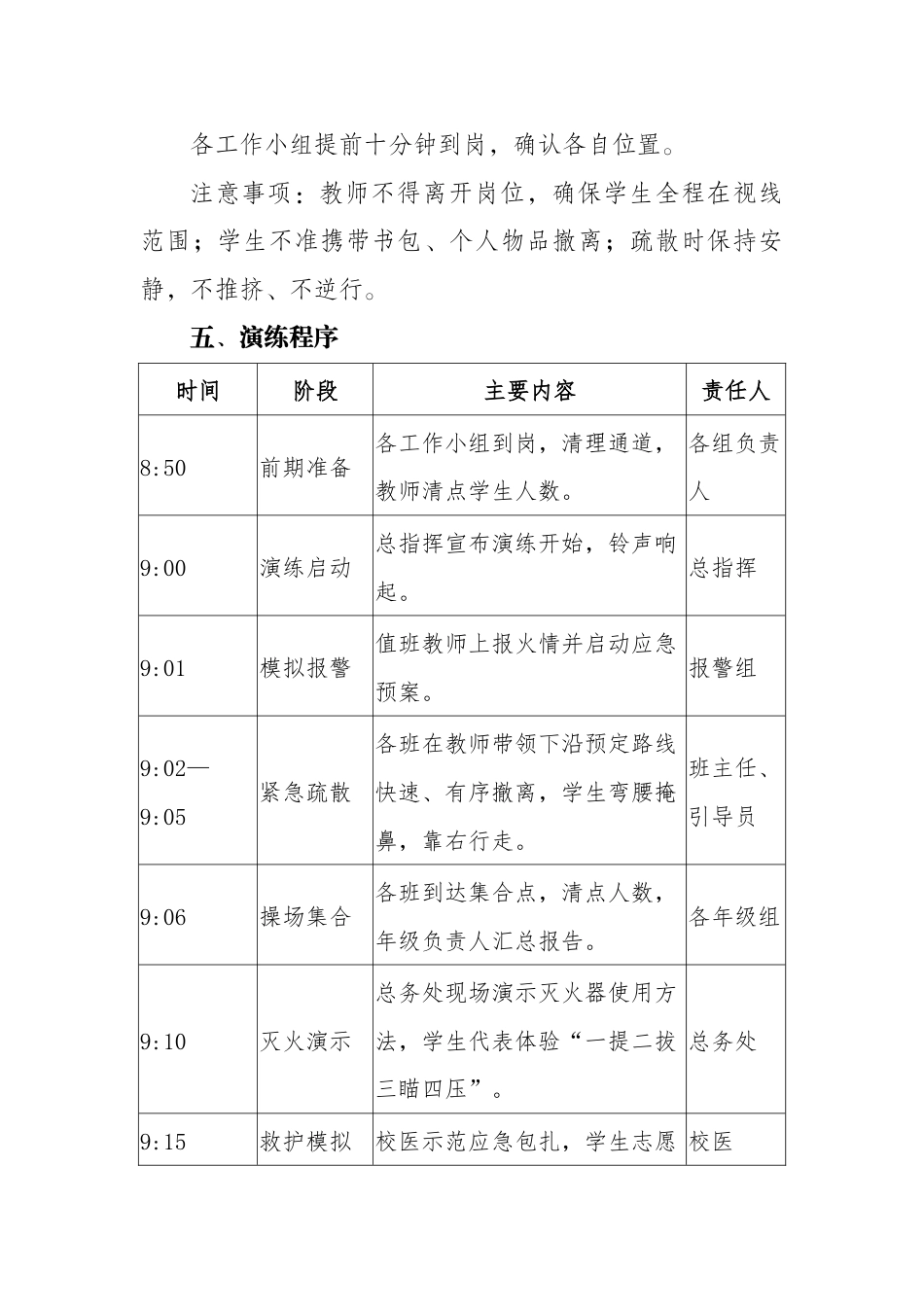20205年学校消防逃生演练活动方案——红领巾学消防,平安伴我成长_第3页