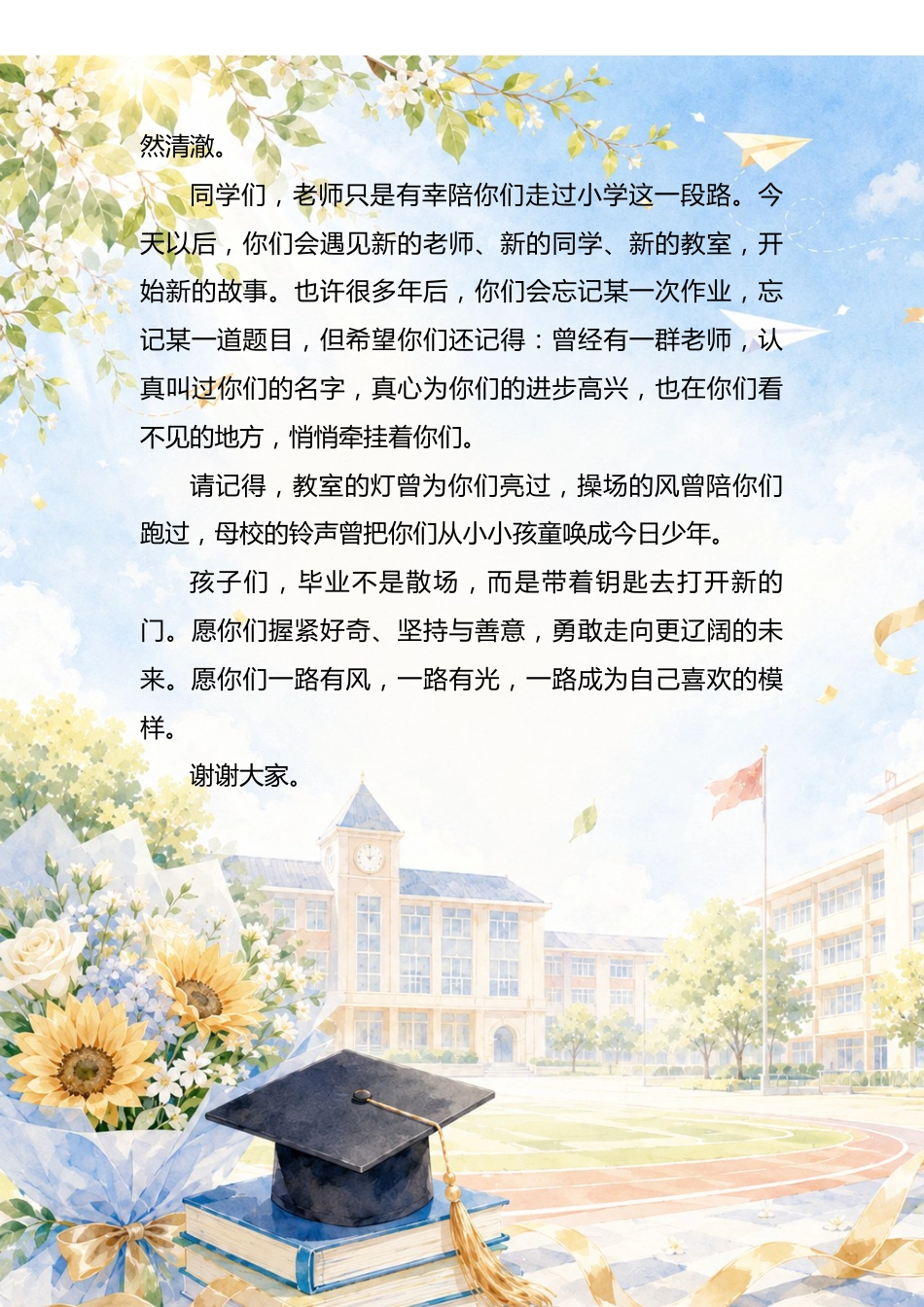 2026年毕业典礼教师讲话稿——把开启未来的三把钥匙,送给即将远行的你们_第3页