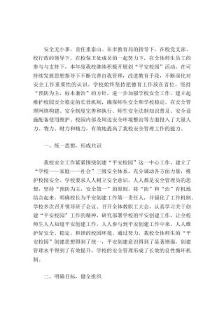 分管安全副校长工作总结平安在心，和谐校园