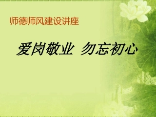 师德师风建设讲座(PPT)