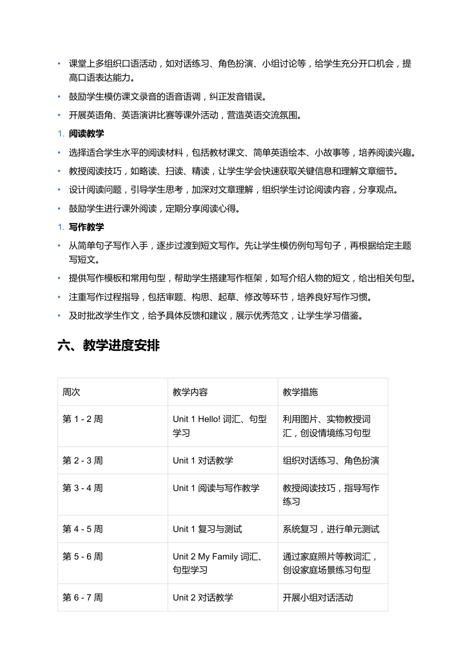 五年级上册英语教学计划_第3页
