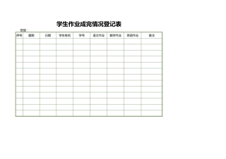 作业成完情况登记表
