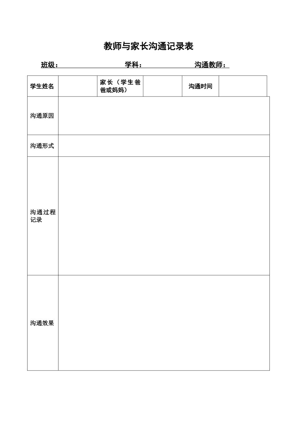 8.教师与家长沟通记录表_第1页
