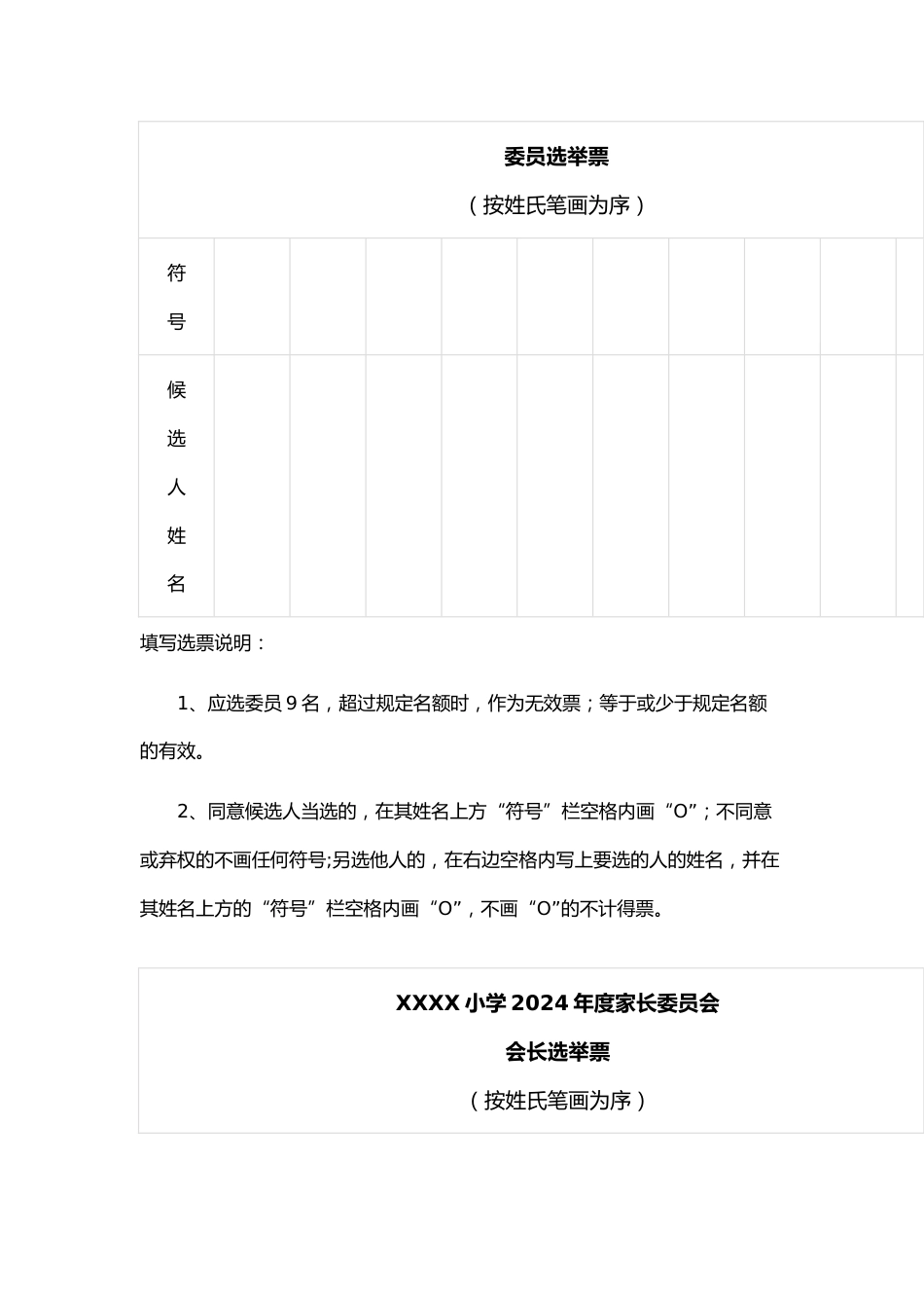 XX学校第X届家长委员会成员名单_第2页