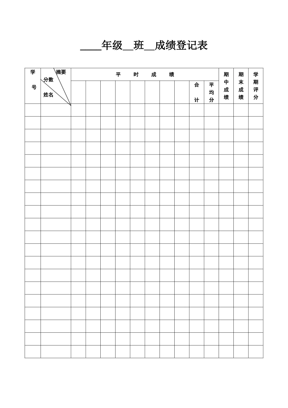 31.成绩登记表_第1页