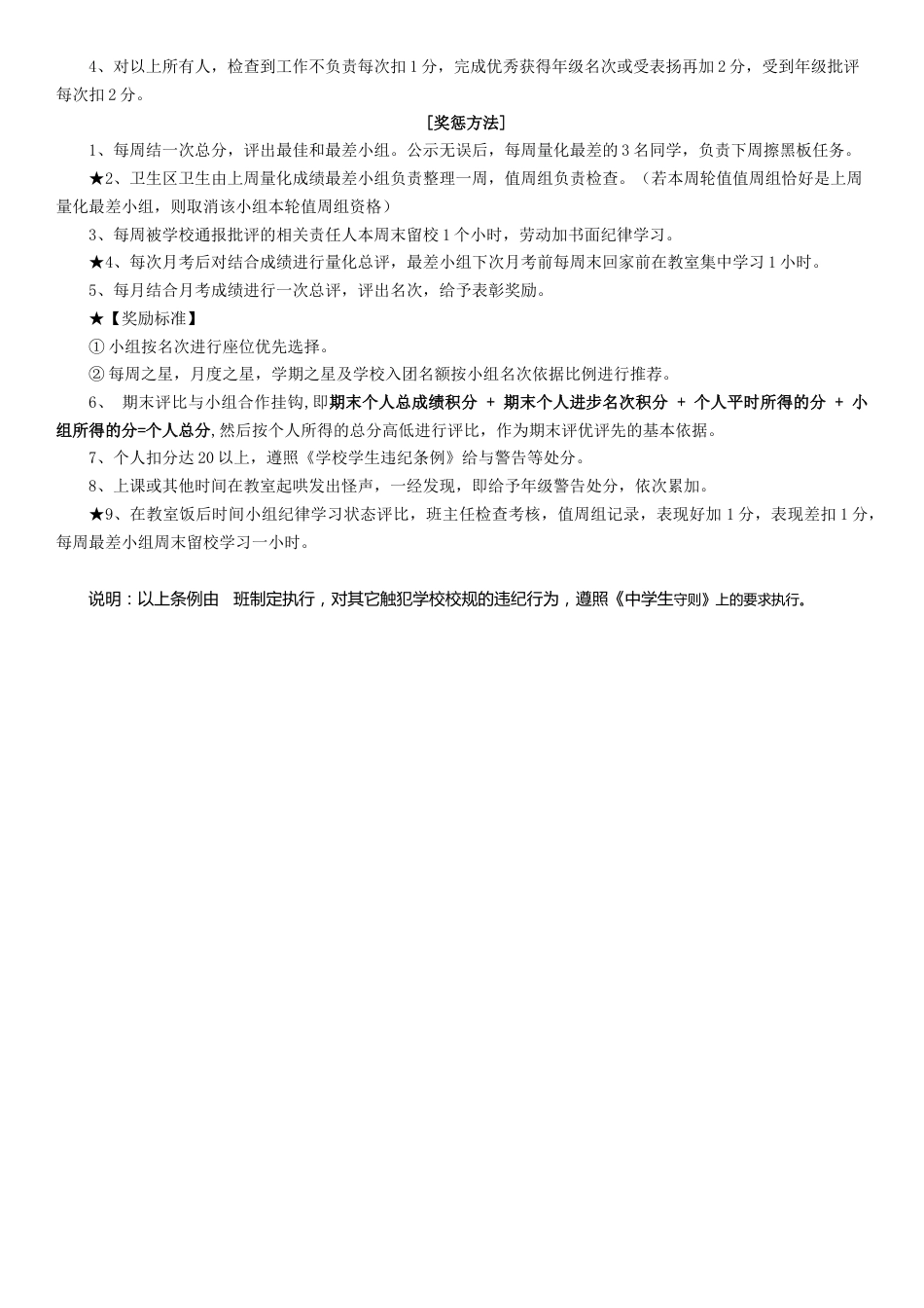 班级小组合作量化管理细则_第3页