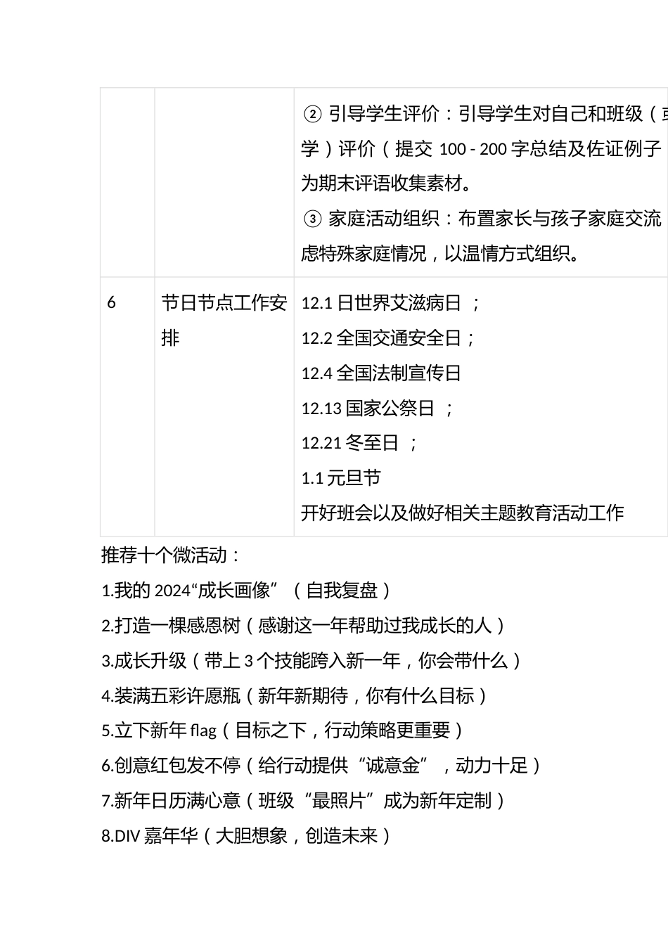 2024年12月班主任工作重点安排表_第3页