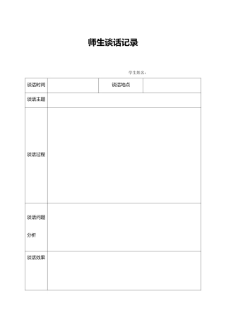 8.师生谈话记录表