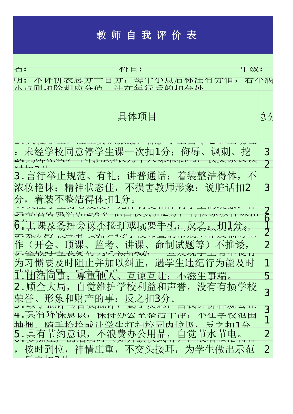11.教师自我评价表_第3页