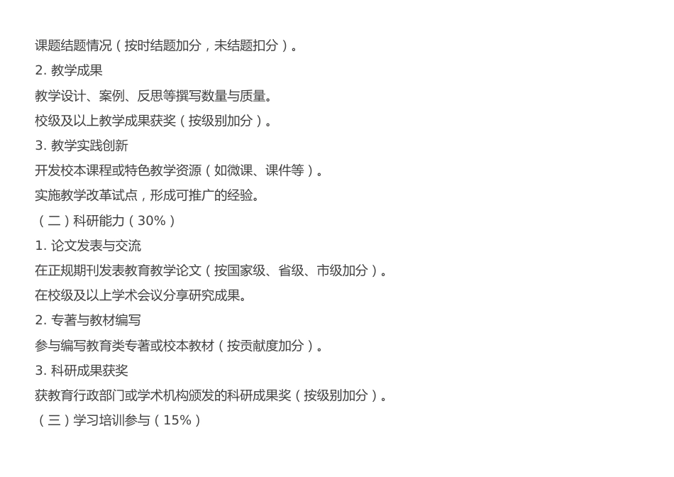 2024-2025学年学校教科研教师考核细则(附考核表)_第2页