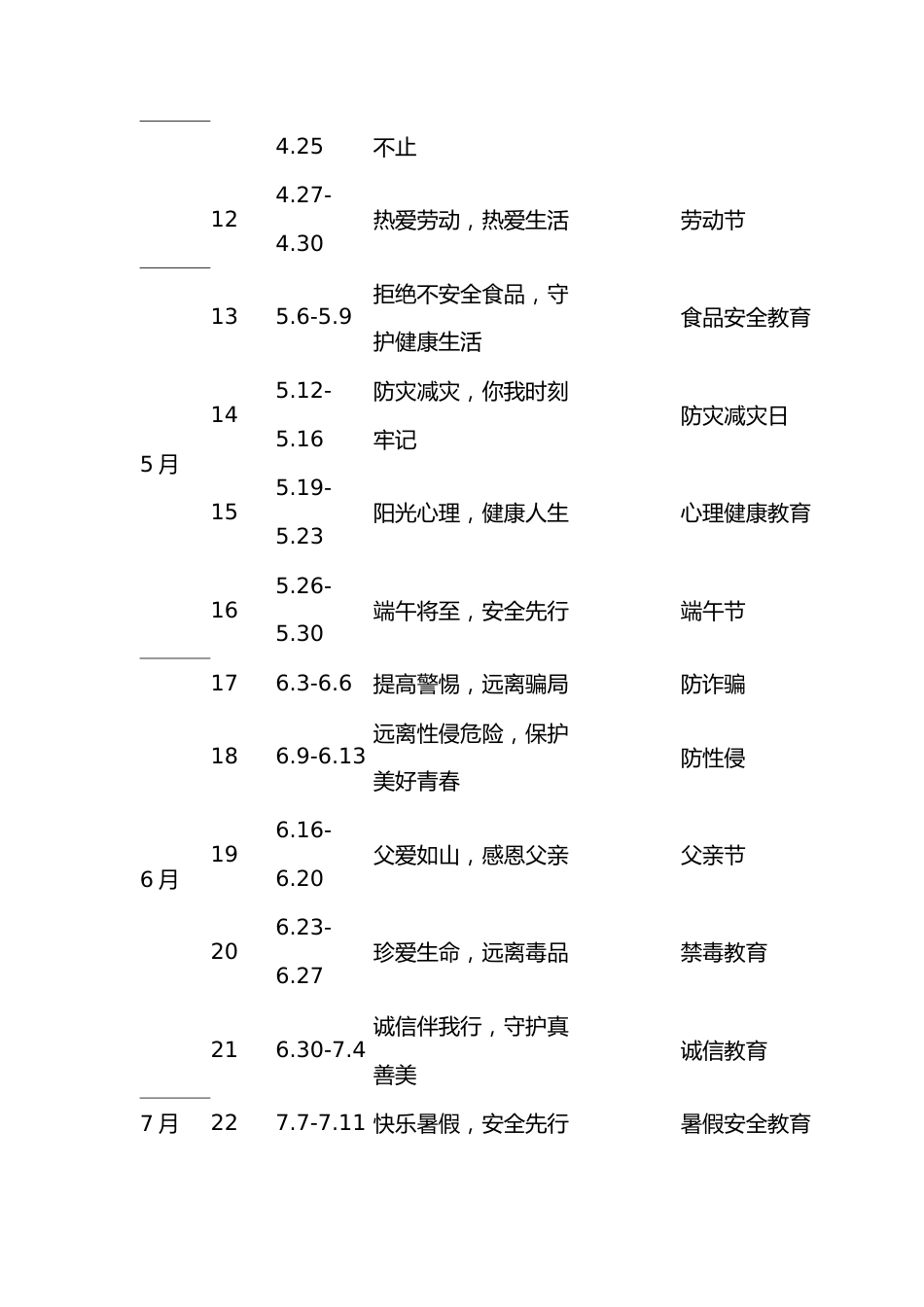 2025年春季学期主题班会安排表_第2页