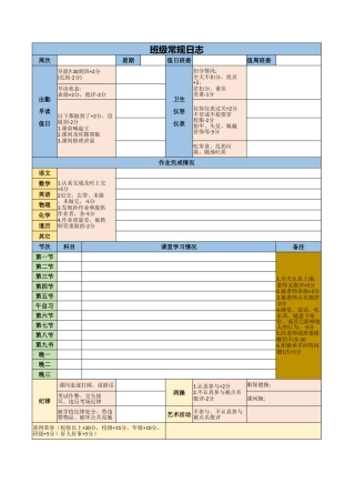 班级常规日志