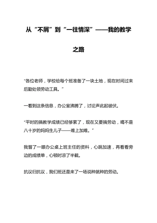 从“不屑”到“一往情深”——我的教学之路
