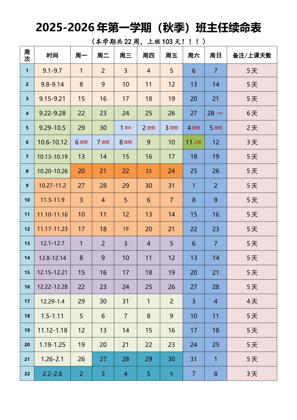 2025-2026年第一学期班主任工作手册_第2页