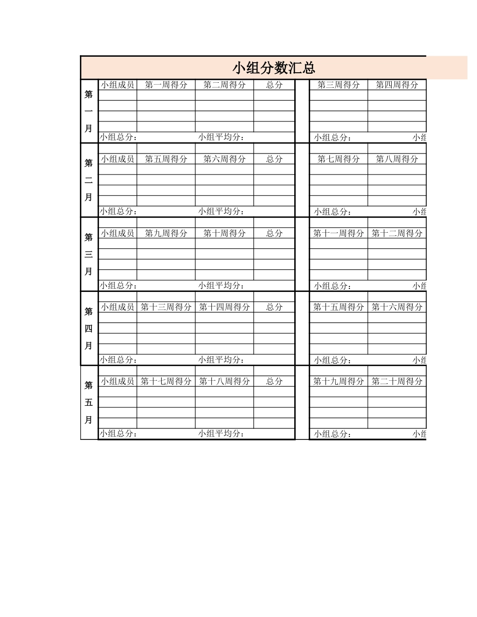 2026年春季 小组分数汇总_第1页