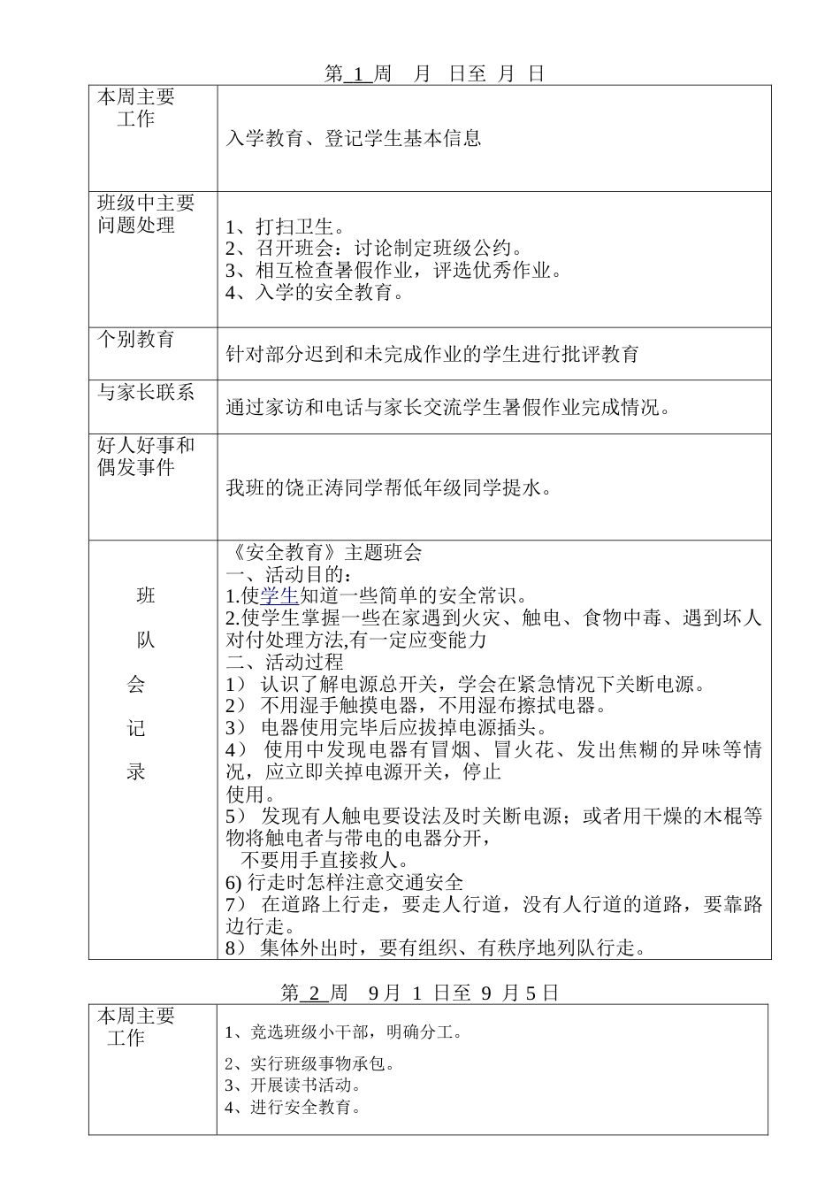 主题班会记录(表格)_第1页