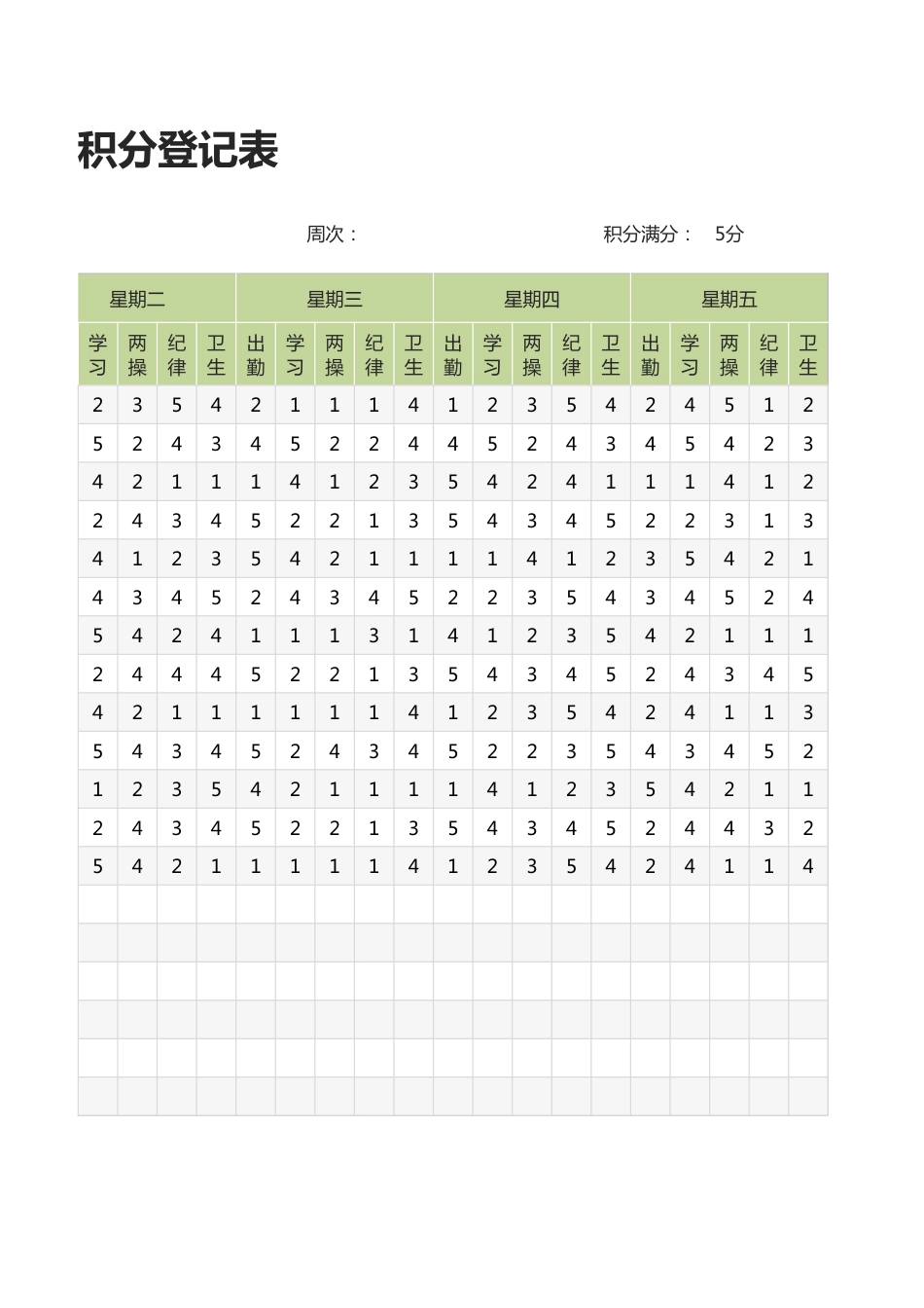 学生积分登记表_第2页