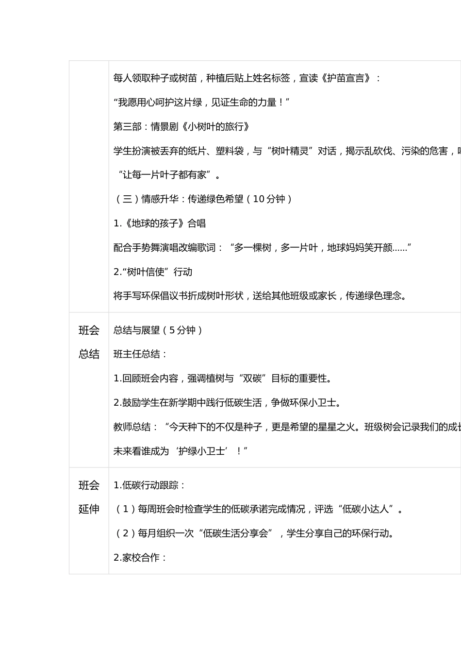 2024-2025年第二学期第五周主题班会 多一棵树,多一片叶,多一份希望_第3页