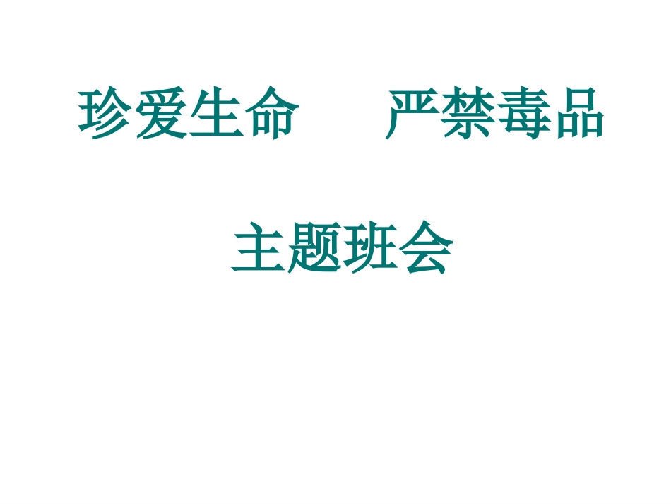珍爱生命 严禁毒品 主题班会_第1页