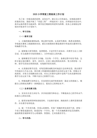 202X小学青蓝工程徒弟工作计划