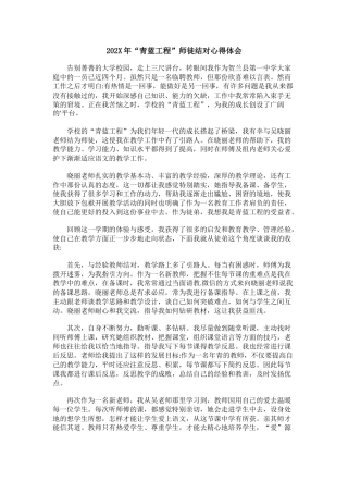 202X年“青蓝工程”师徒结对心得体会