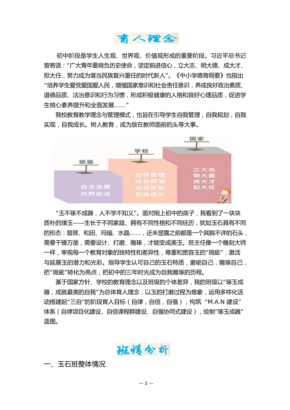 【中学】【带班育人方略】琢玉成器 成就最美的自我_第2页