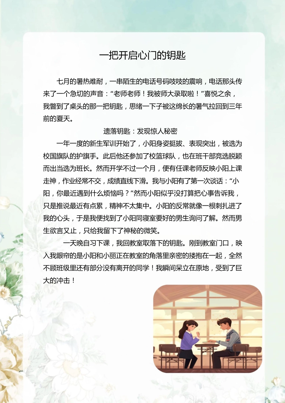 06【高中】【育人故事】《一把开启心门的钥匙》_第2页