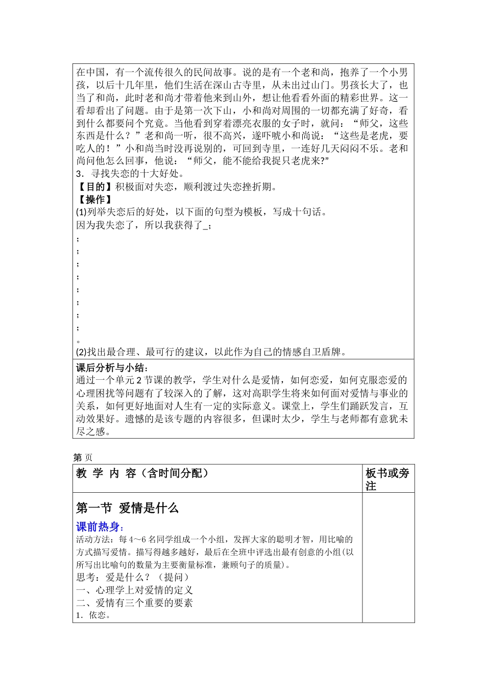 高职学生心理健康教育课程教案_第2页