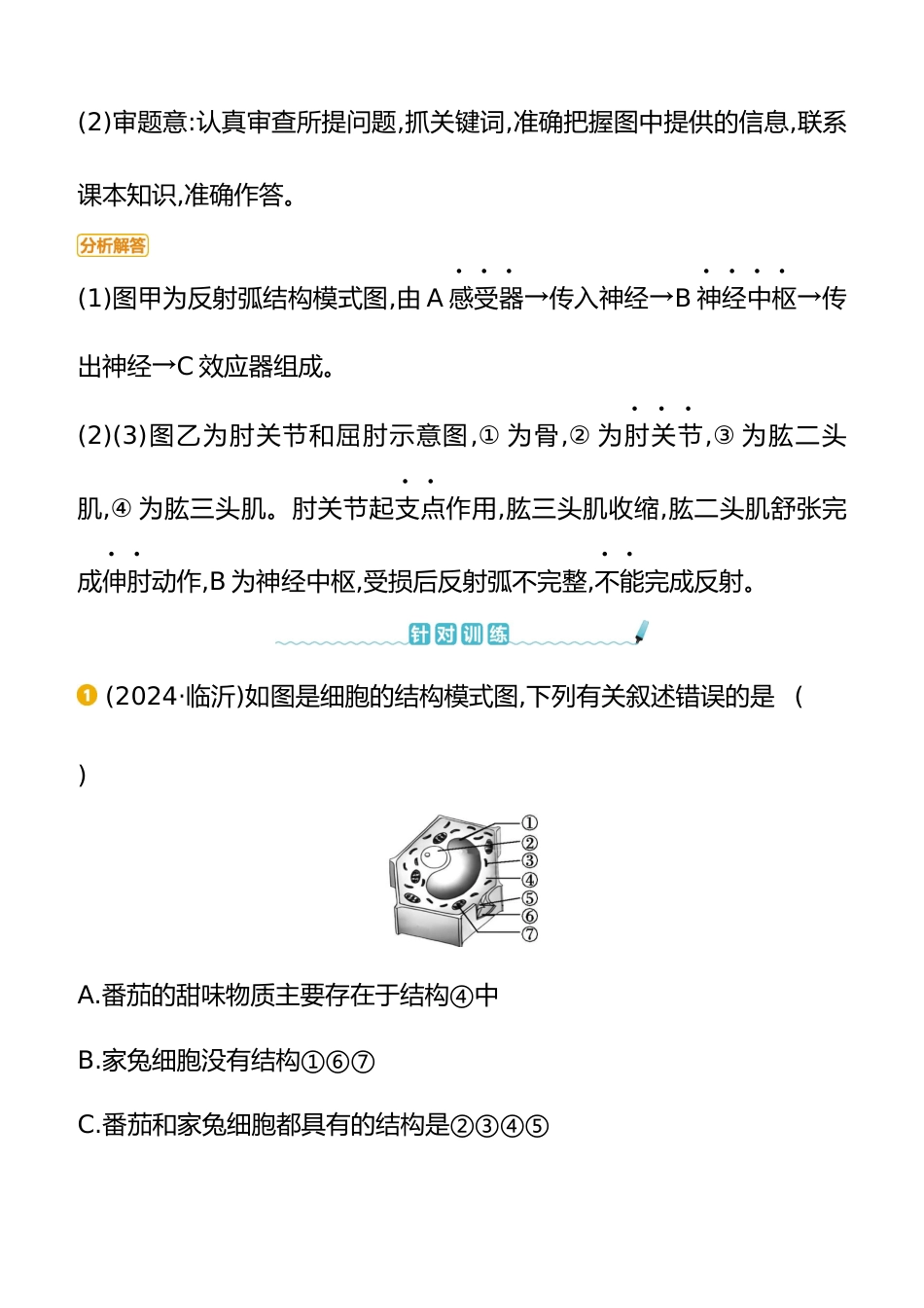 题型01 识图分析题 2025年会考生物学专题复习(含答案)_第2页