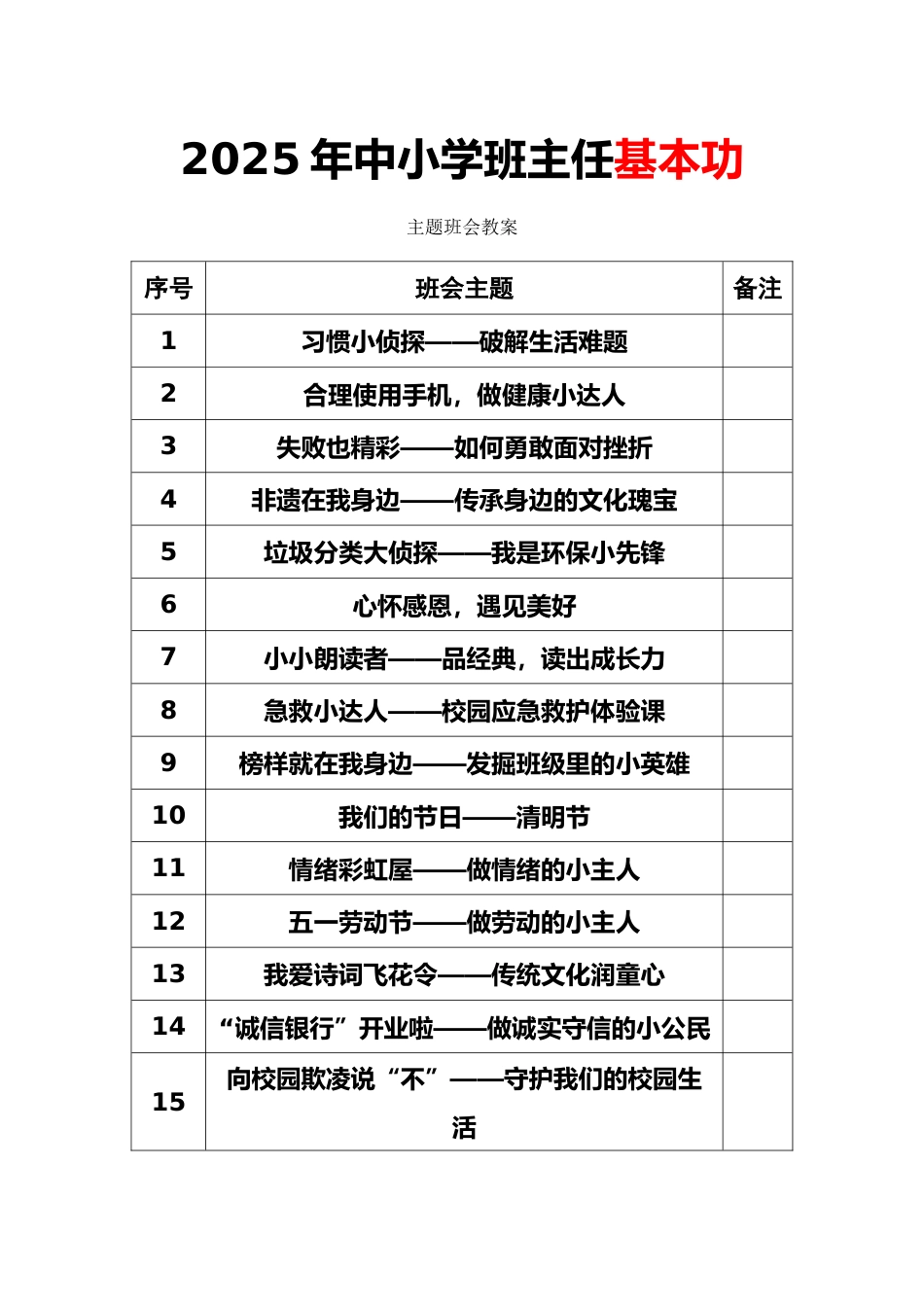 2025年班主任大赛班会教案模板合集_第1页