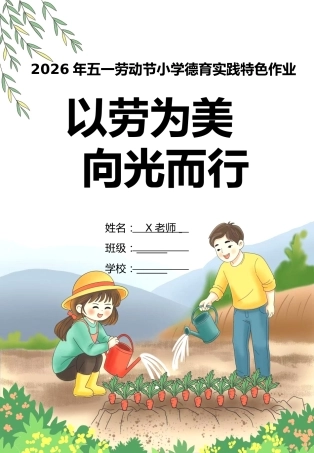 五一劳动节小学德育主题实践作业：以劳为美，向光而行