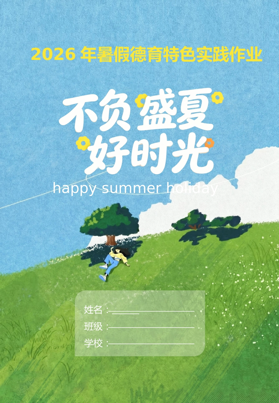 【二升三】暑假特色作业——不负盛夏好时光_第1页