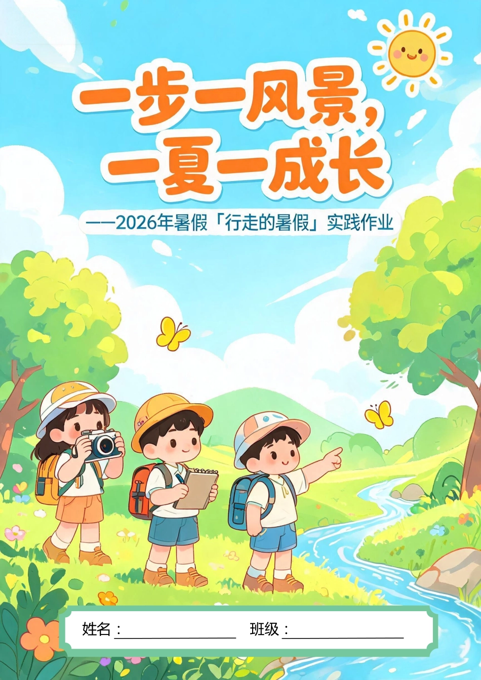 【春季暑假】行走的暑假研学实践作业——一步一风景,一夏一成长_第1页