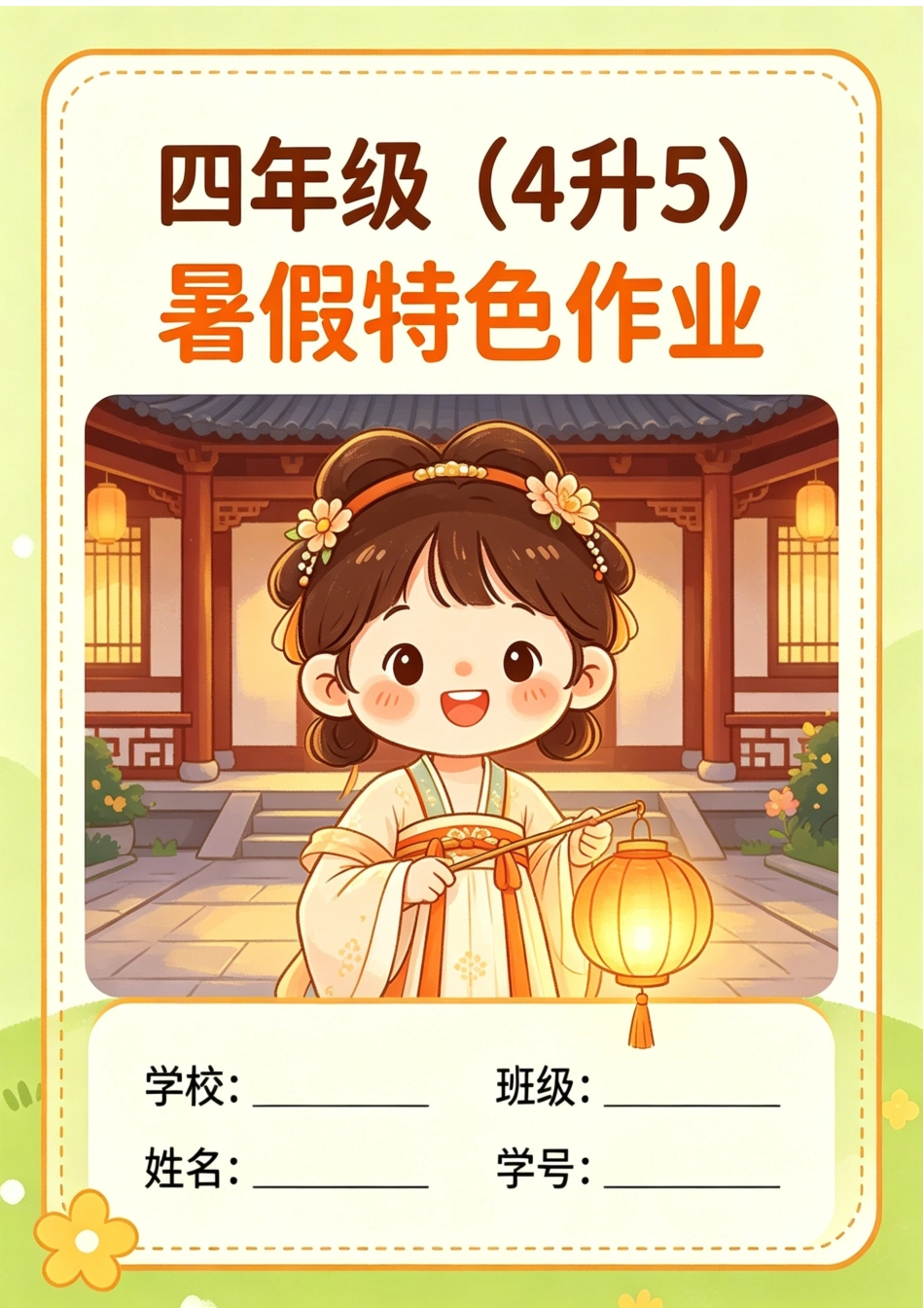四年级(4升5)暑假假特色作业_第1页